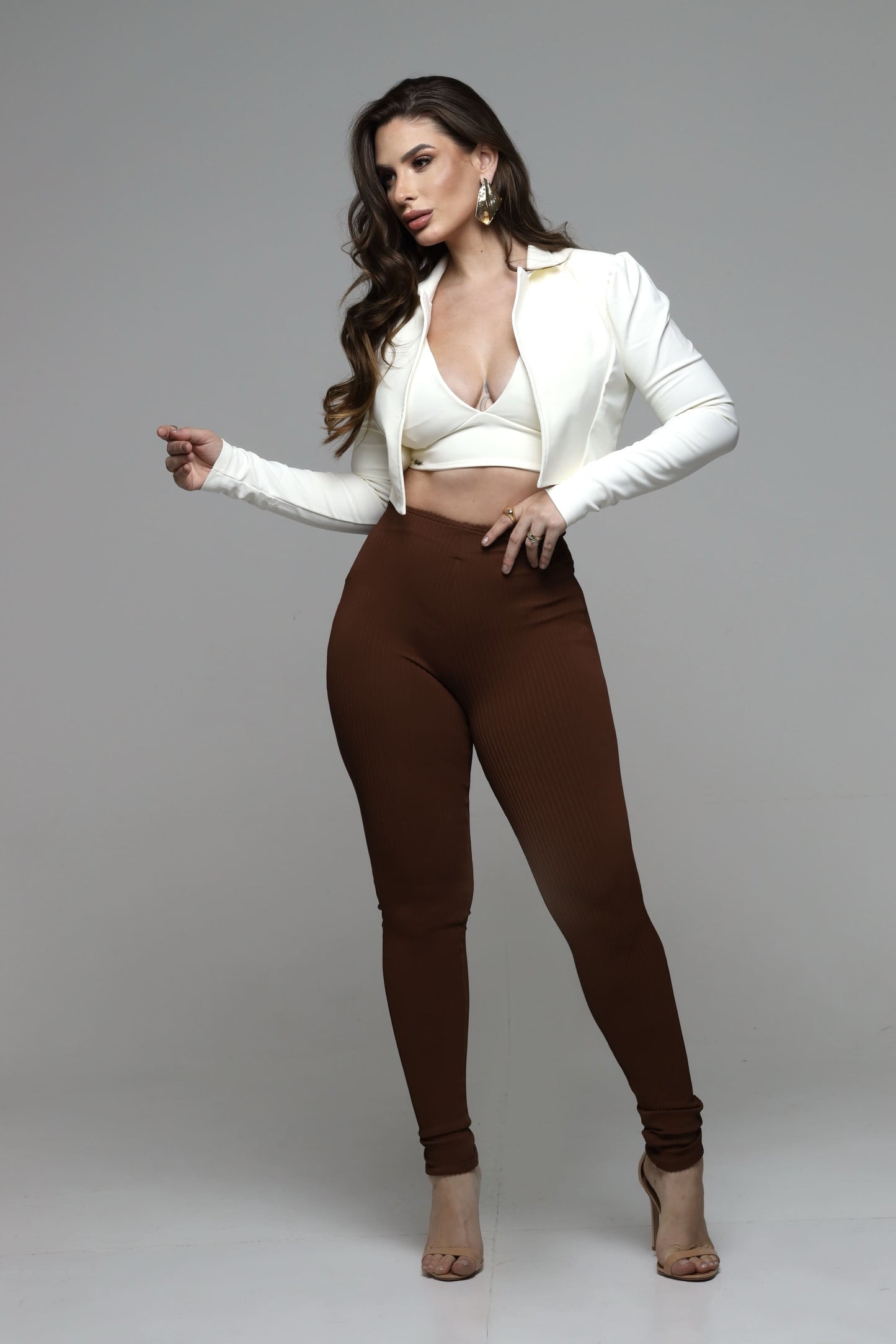 Calça Poliamida com Alta Compressão Marrom
