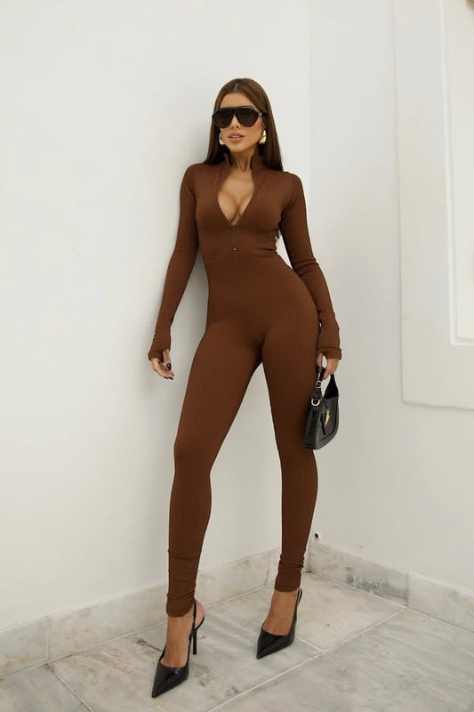 Macacão Poliamida com Alta Compressão Marrom