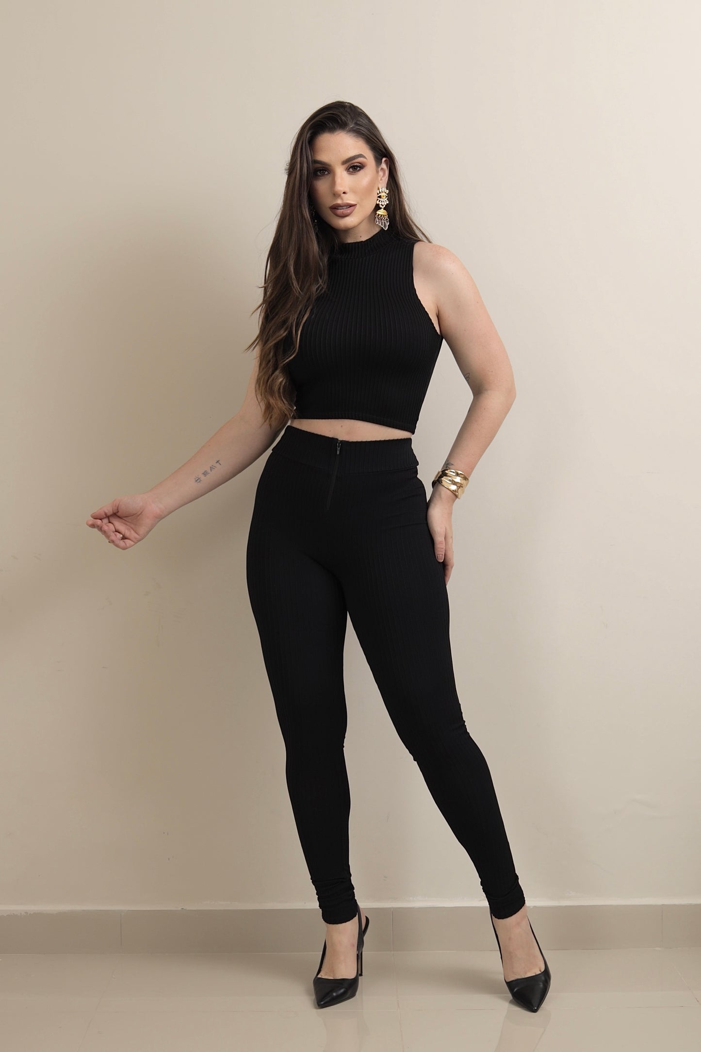 Conjunto Poliamida com Alta Compressão Preto
