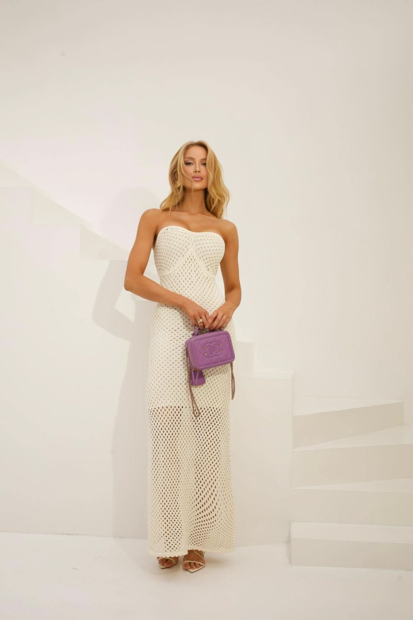 Vestido Tricot Modal Longo Tomara-que-caia OFF
