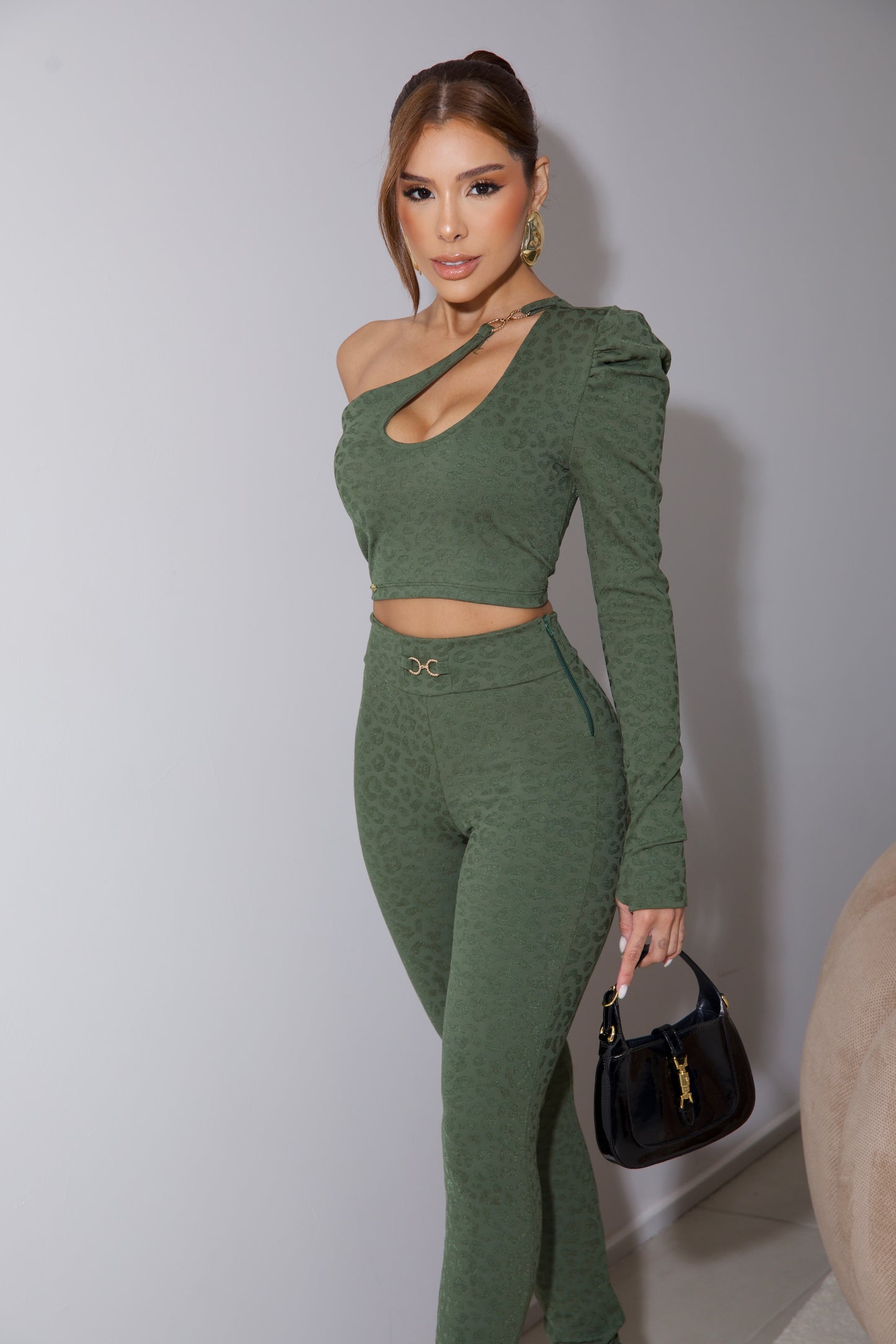 Conjunto Animal Print Verde – Poliamida de Alta Qualidade