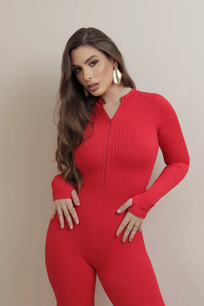 Macacão Poliamida com Alta Compressão Vermelho