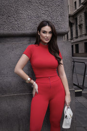 Conjunto Poliamida com Alta Compressão Vermelho