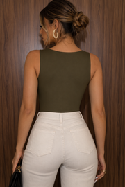 Body Ultra Modelador Poliamida Dupla Verde Militar