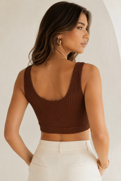 Cropped Poliamida Marrom