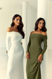 Vestido Poliamida Longo Ombro a Ombro OFF