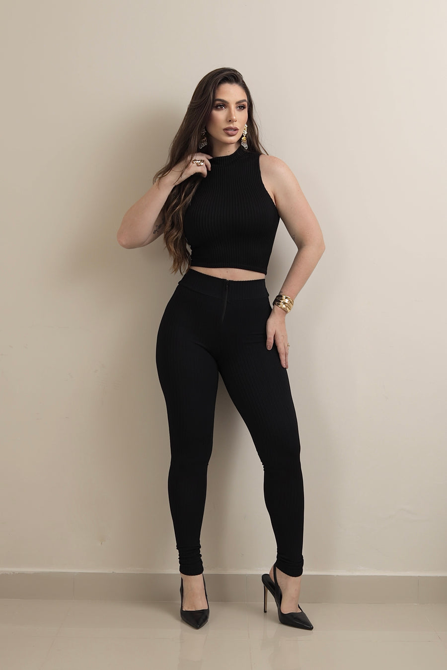 Calça Poliamida com Alta Compressão Preto