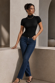 Blusa Gola Alta em Poliamida Preto