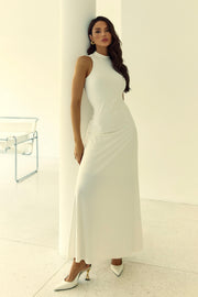Vestido Longo Gola Alta em Poliamida OFF
