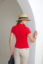 Blusa Gola Alta em Poliamida Vermelha