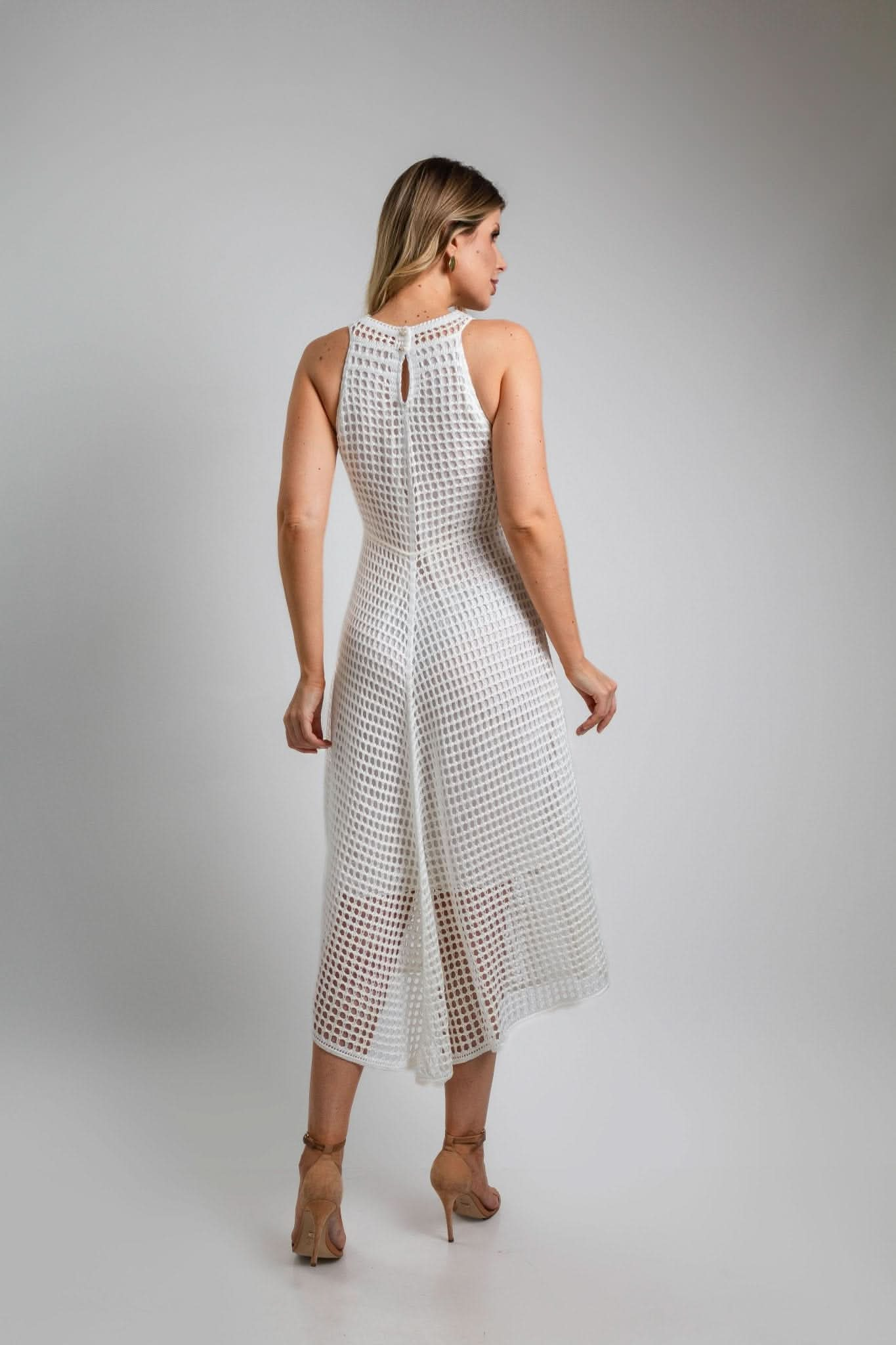 Vestido Longo Crochê Branco