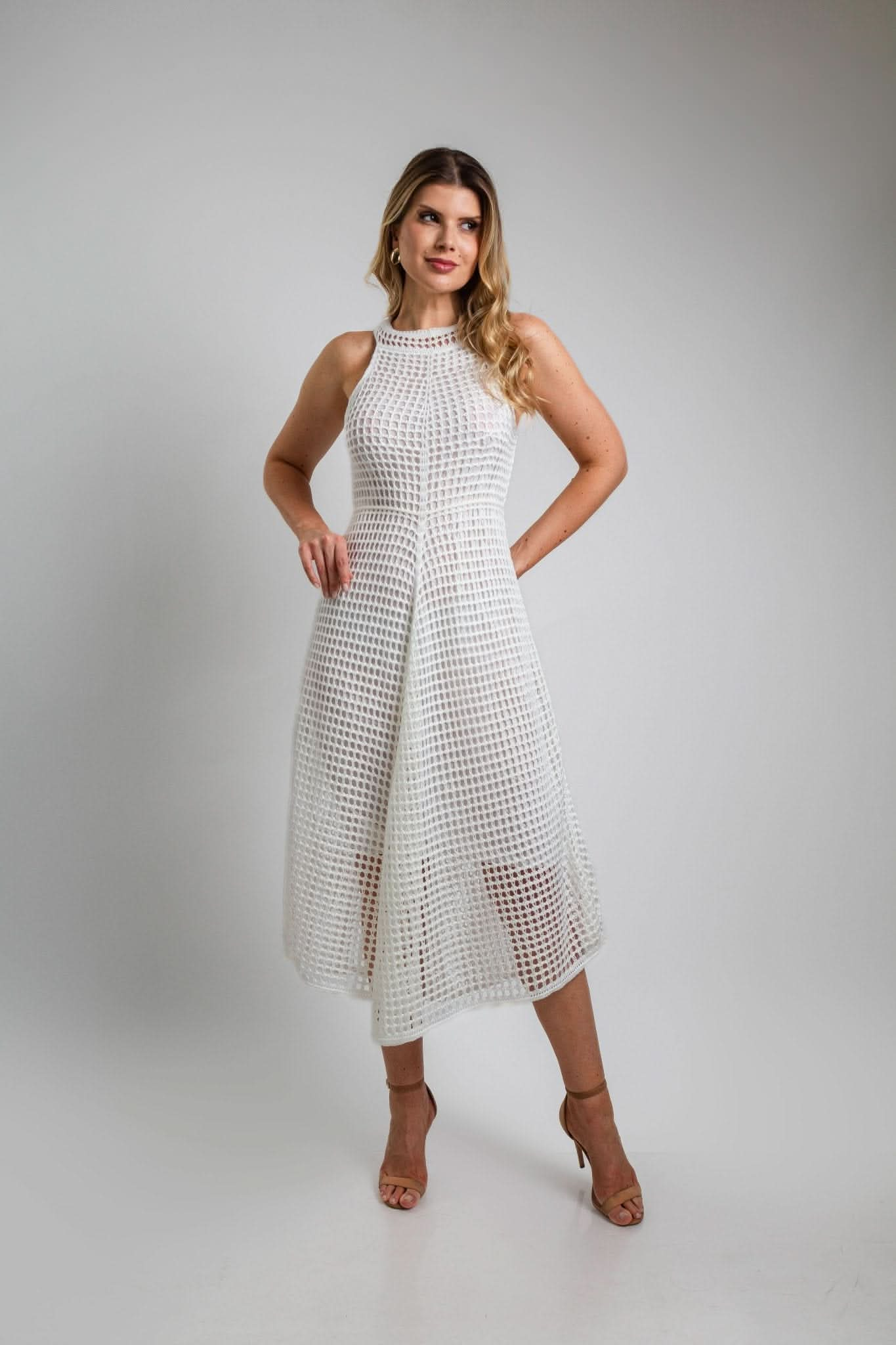 Vestido Longo Crochê Branco