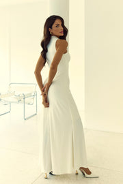 Vestido Longo Gola Alta em Poliamida OFF