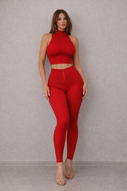 Cropped Poliamida Regata Modelador Vermelho