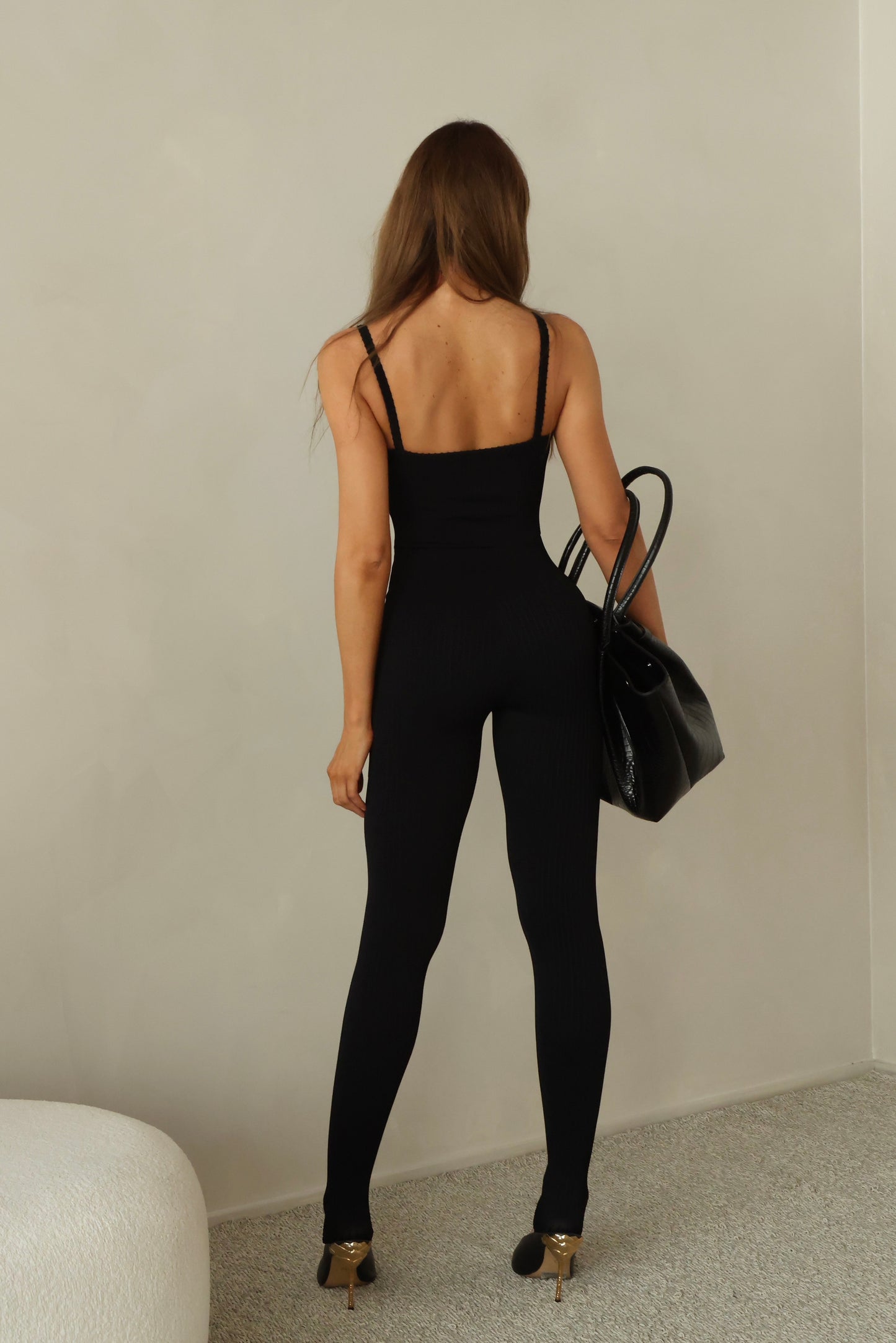 Macacão Alcinha Poliamida com Alta Compressão Preto