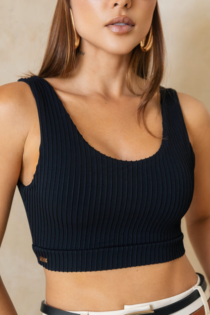 Cropped Poliamida Preto