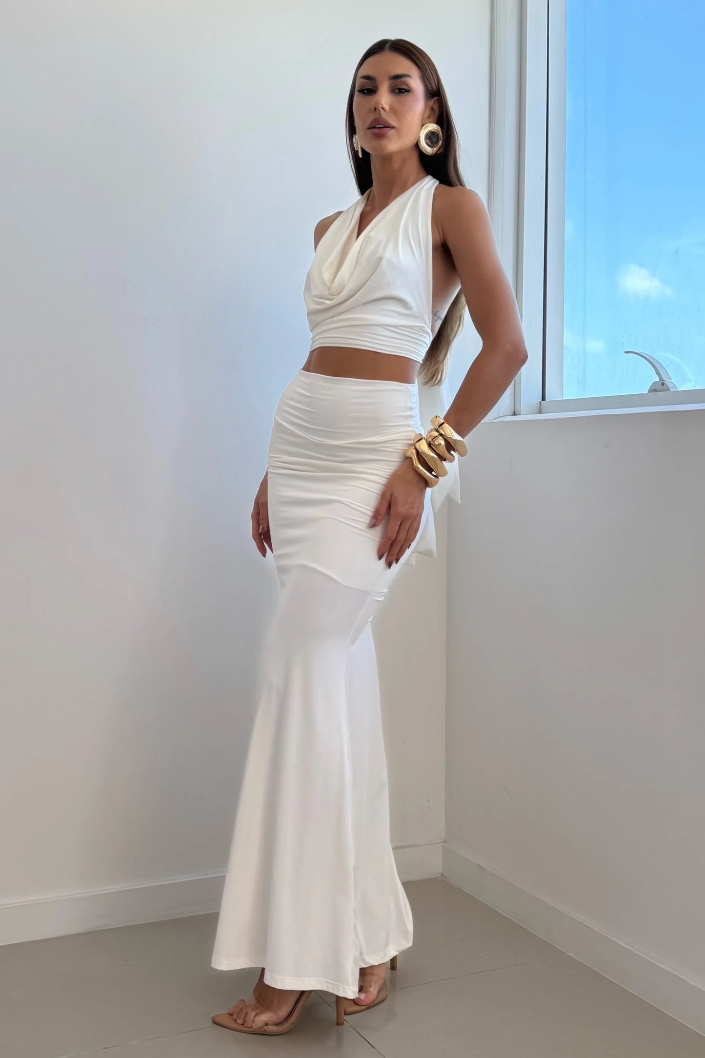 Saia Poliamida Drapeada Off