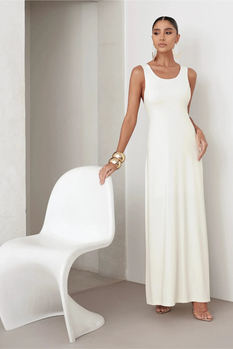Vestido Poliamida Longo Regata Off