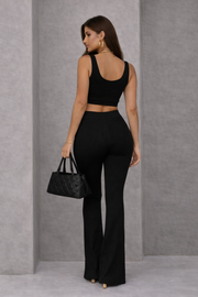 Calça Poliamida Flare Modeladora Preto