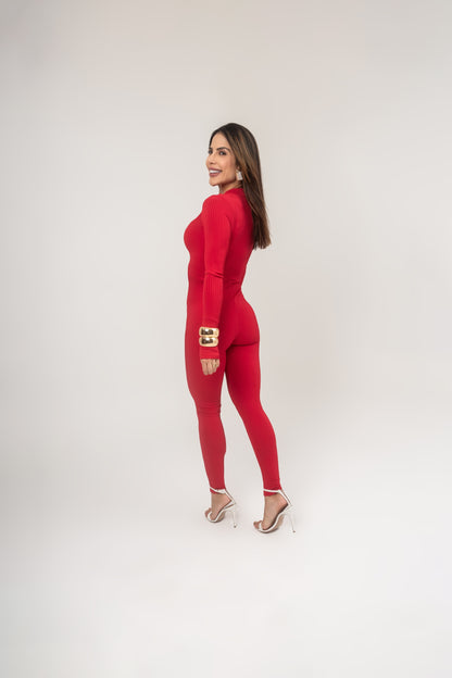 Macacão Poliamida com Alta Compressão Vermelho