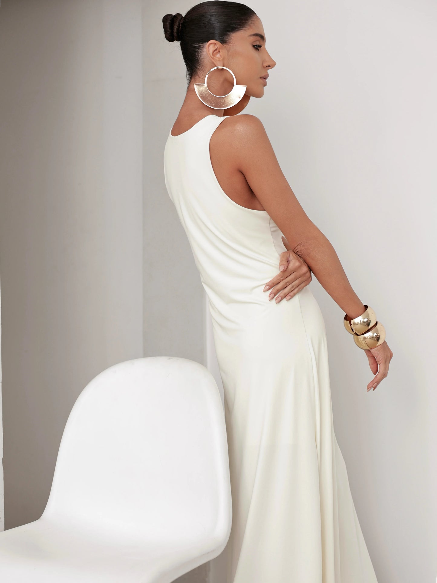 Vestido Poliamida Longo Regata Off