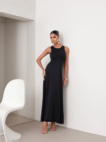 Vestido Poliamida Longo Regata Preto