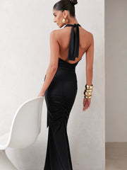 Conjunto Poliamida Cropped Degagê e Saia Longa Preto