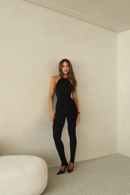 Macacão Frente Única Poliamida com Alta Compressão Preto