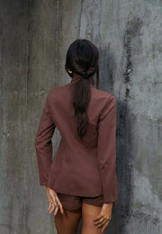 Conjunto Blazer e Shorts Premium Marrom