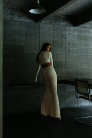 Conjunto Poliamida Cropped Manga Longa e Saia Longa OFF
